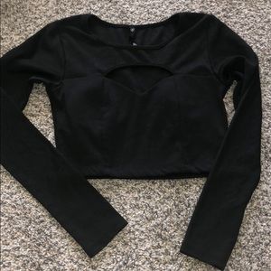 Black cut out crop top